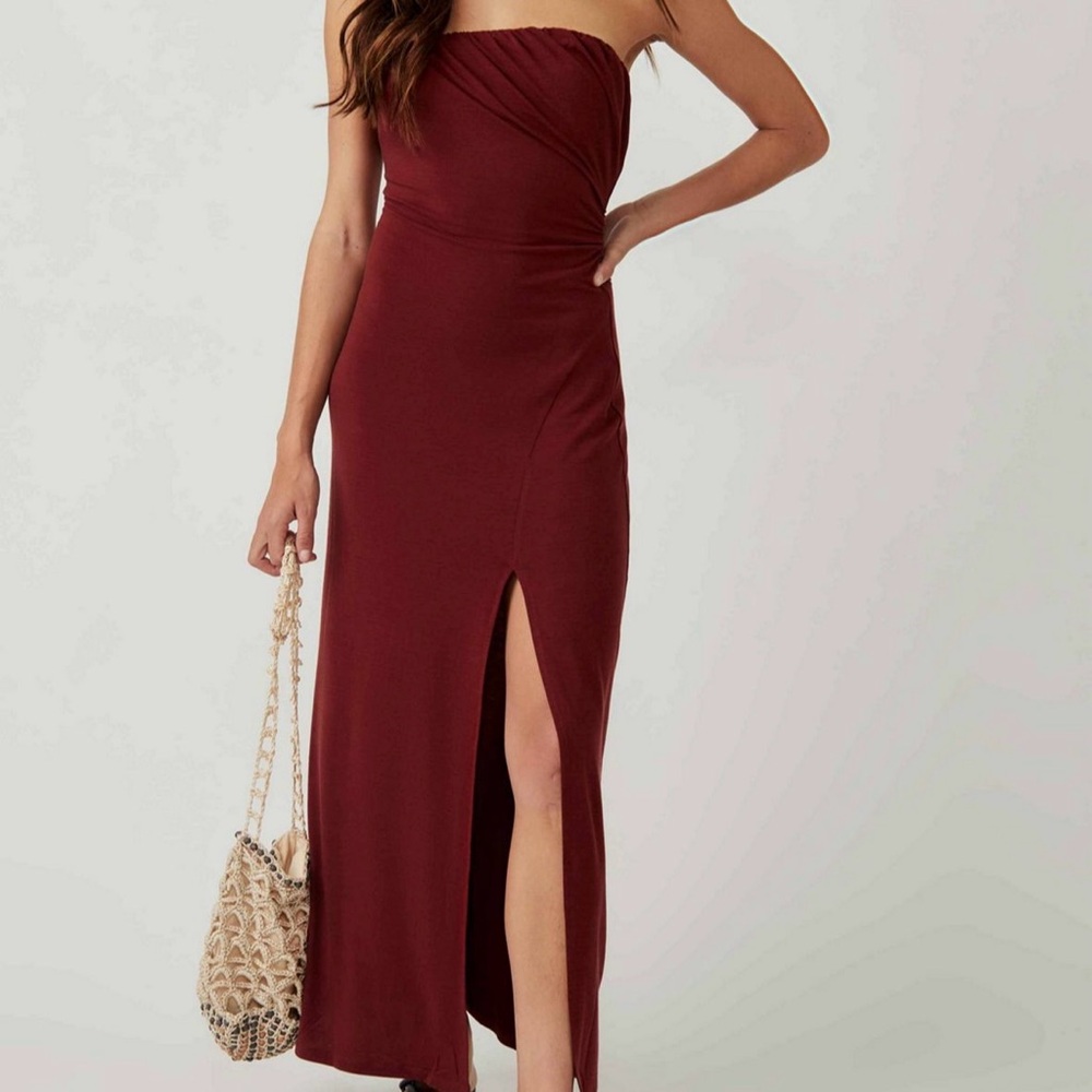 Free People Hayley Maxi strapless dress brown size Large BNWT